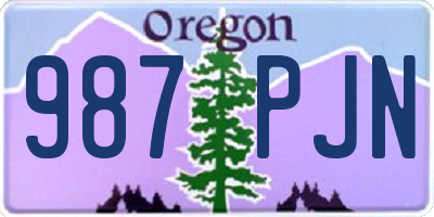 OR license plate 987PJN