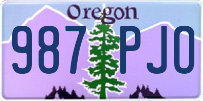 OR license plate 987PJO