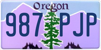 OR license plate 987PJP