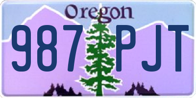 OR license plate 987PJT