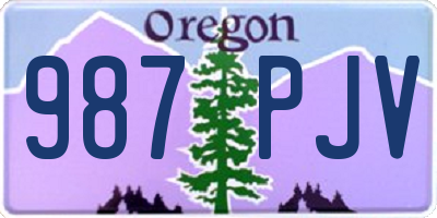 OR license plate 987PJV