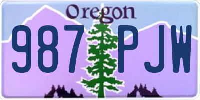 OR license plate 987PJW