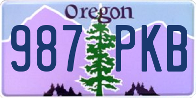 OR license plate 987PKB