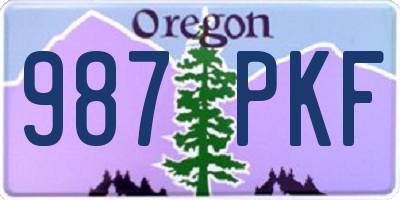 OR license plate 987PKF