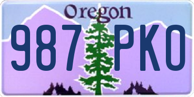 OR license plate 987PKO