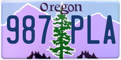 OR license plate 987PLA