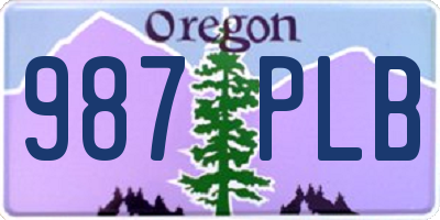 OR license plate 987PLB