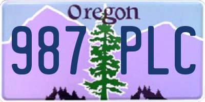 OR license plate 987PLC