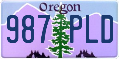 OR license plate 987PLD