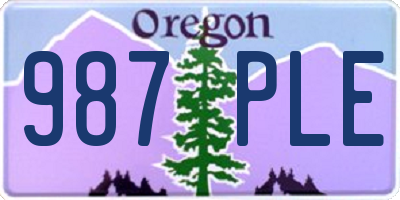 OR license plate 987PLE