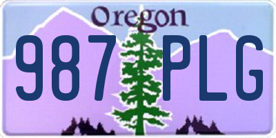 OR license plate 987PLG
