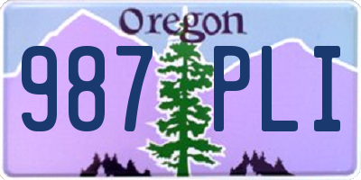 OR license plate 987PLI