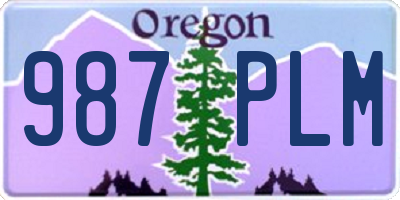 OR license plate 987PLM