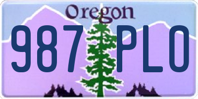 OR license plate 987PLO