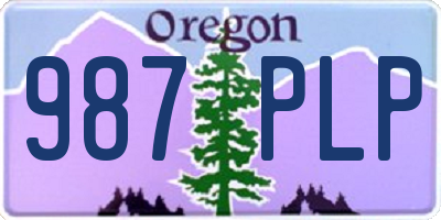 OR license plate 987PLP