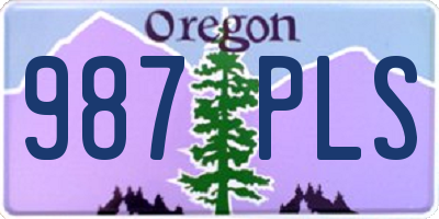 OR license plate 987PLS