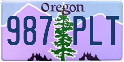 OR license plate 987PLT