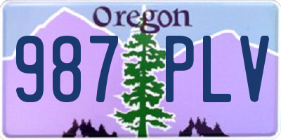 OR license plate 987PLV