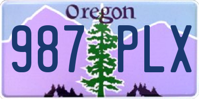 OR license plate 987PLX