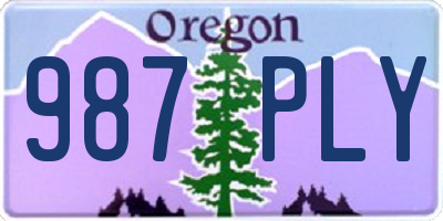 OR license plate 987PLY