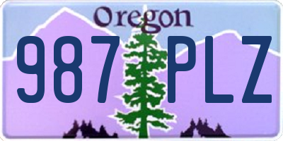 OR license plate 987PLZ
