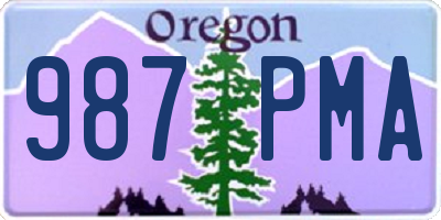 OR license plate 987PMA