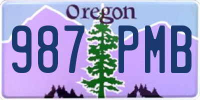 OR license plate 987PMB