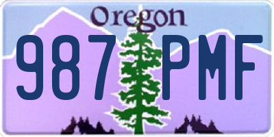 OR license plate 987PMF