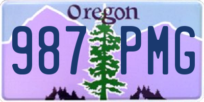 OR license plate 987PMG