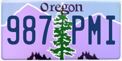OR license plate 987PMI