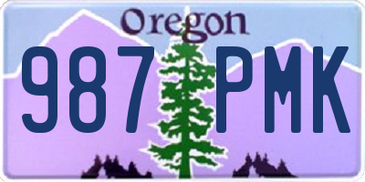 OR license plate 987PMK