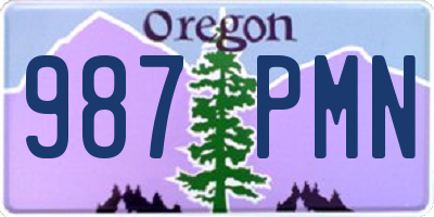 OR license plate 987PMN