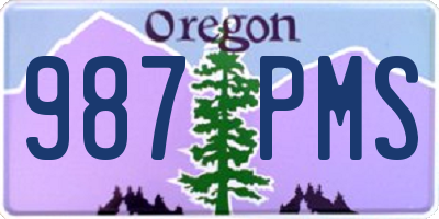 OR license plate 987PMS