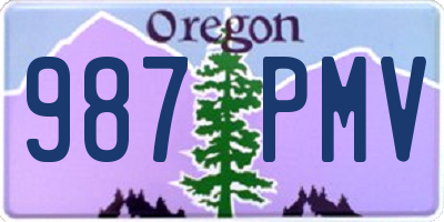 OR license plate 987PMV