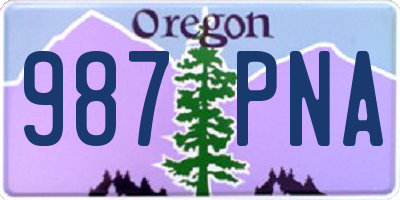 OR license plate 987PNA