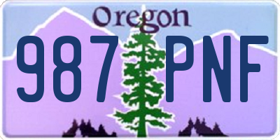 OR license plate 987PNF