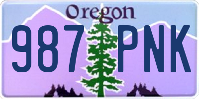 OR license plate 987PNK