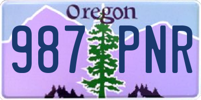OR license plate 987PNR