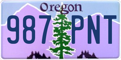 OR license plate 987PNT