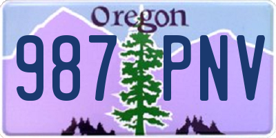 OR license plate 987PNV
