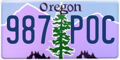OR license plate 987POC