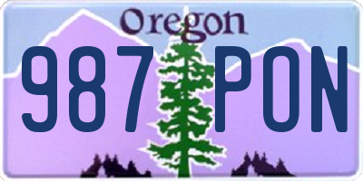 OR license plate 987PON