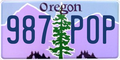 OR license plate 987POP