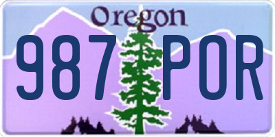 OR license plate 987POR