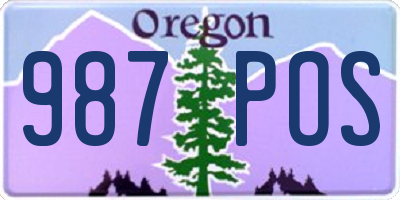 OR license plate 987POS