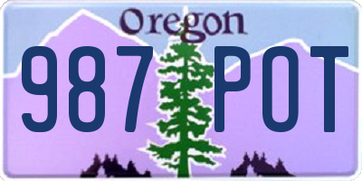 OR license plate 987POT