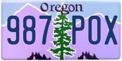 OR license plate 987POX