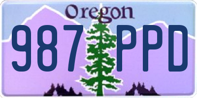 OR license plate 987PPD