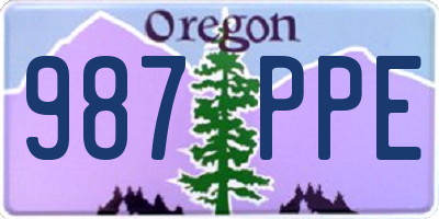 OR license plate 987PPE