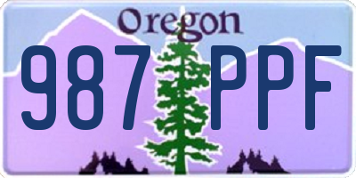 OR license plate 987PPF